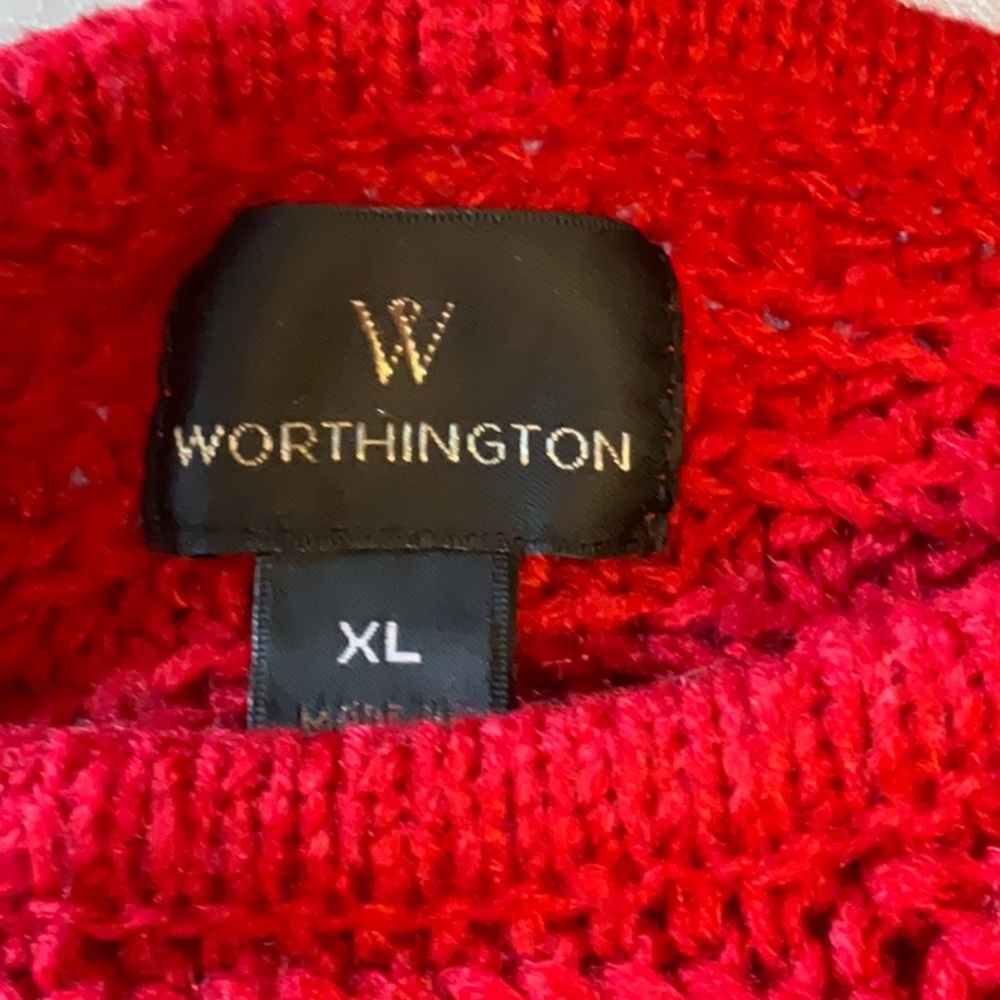 Worthington Red Crew Neck Sweater - Picture 6 of 7